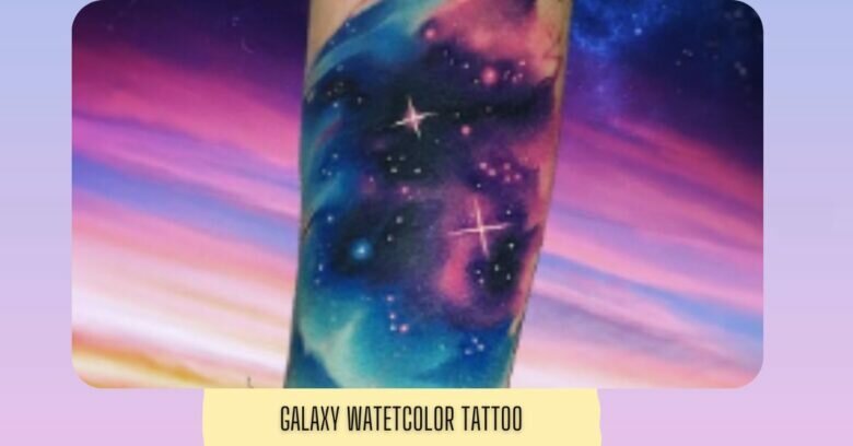 galaxy watetcolor tattoo